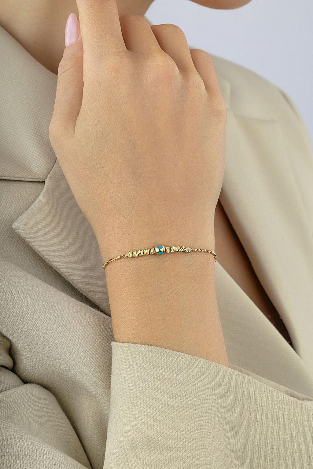 14K Bead Gold Bracelet