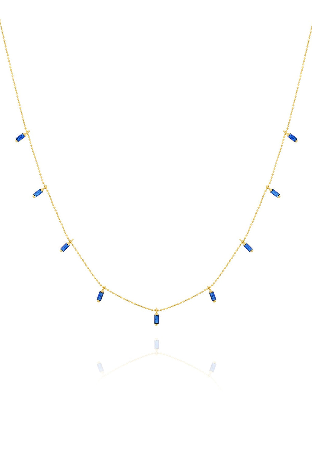 14K Blue Stone-Set Gold Necklace