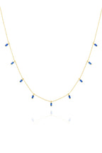 14K Blue Stone-Set Gold Necklace