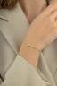 14K White Stripe Bead Gold Bracelet