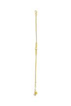14K White Stripe Bead Gold Bracelet