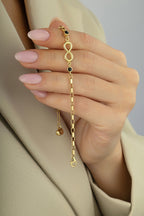 14K Round Stone-Set Infinity Gold Bracelet