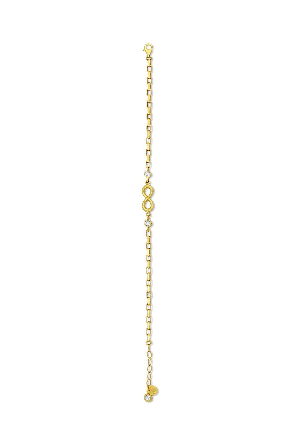 14K Round Stone-Set Infinity Gold Bracelet