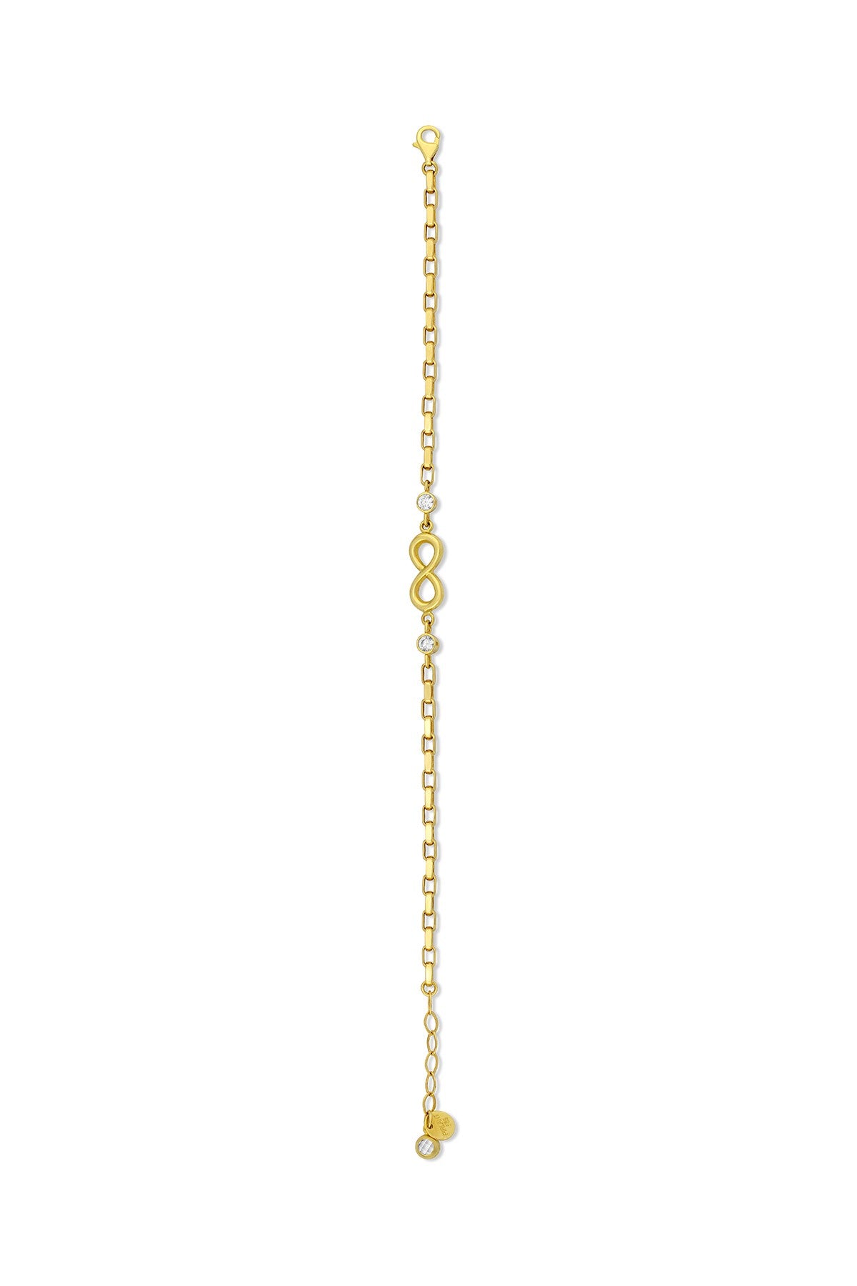 14K Round Stone-Set Infinity Gold Bracelet