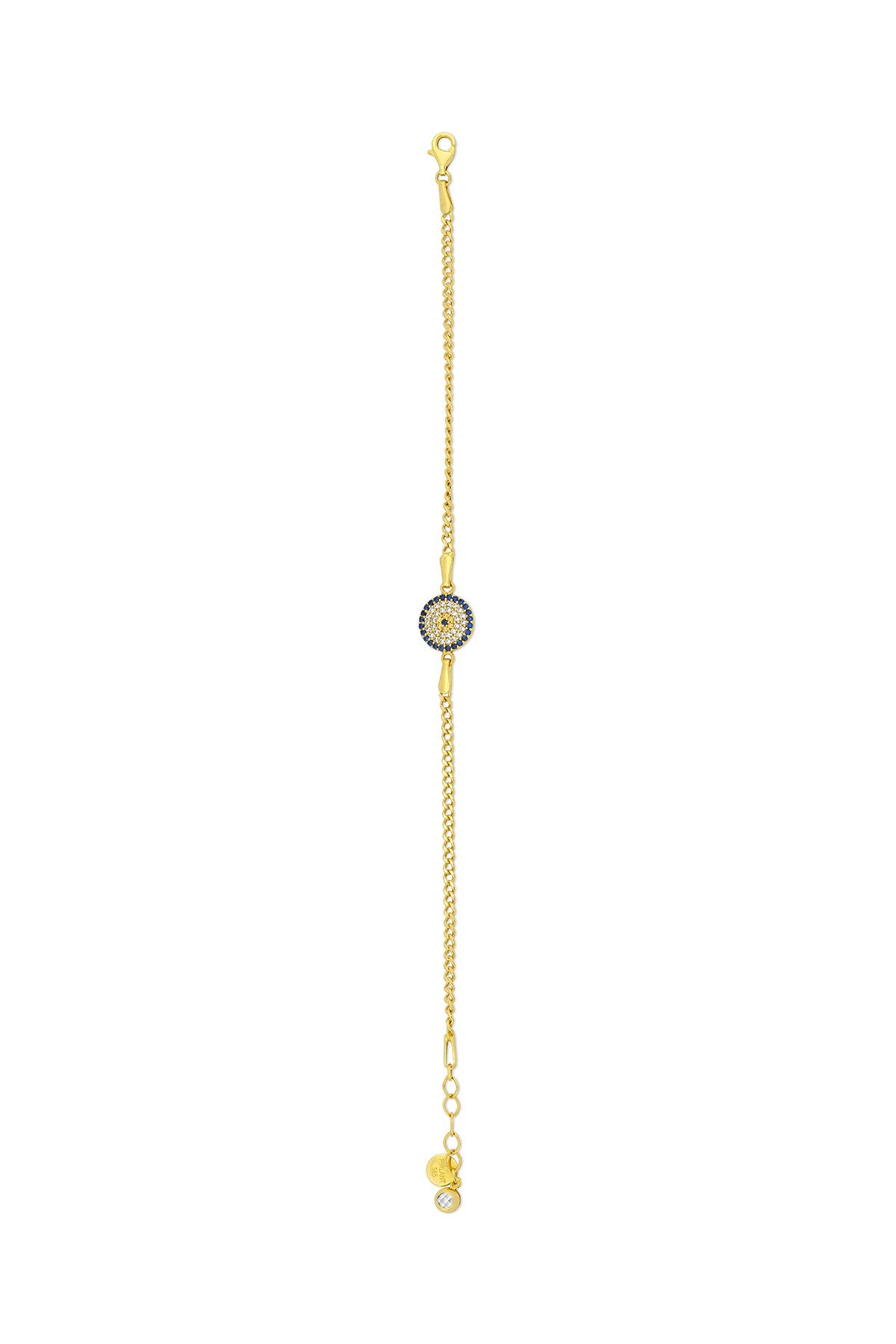 14K Stone-Set Evil Eye Gold Bracelet