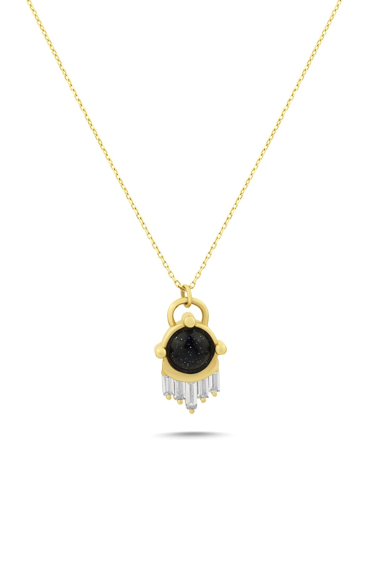 14K Black Stone-Set Gold Necklace Main image