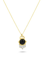 14K Black Stone-Set Gold Necklace