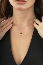 14K Black Stone-Set Gold Necklace