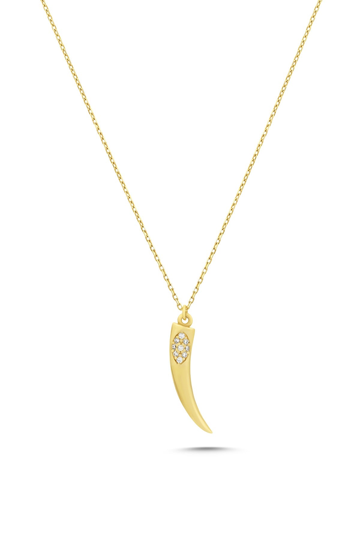 14K Ivory Motif Stone-Set Gold Necklace