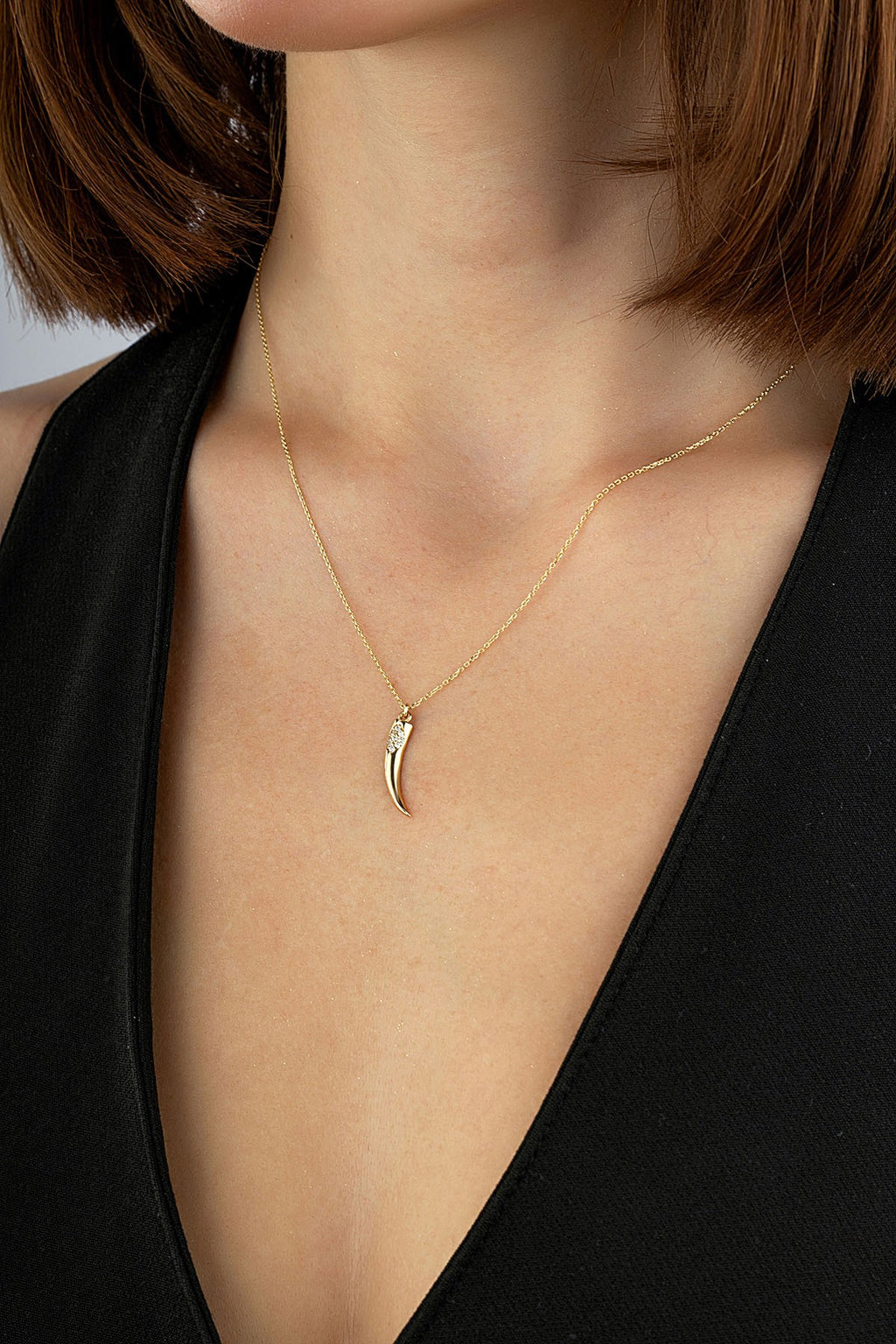 14K Ivory Motif Stone-Set Gold Necklace