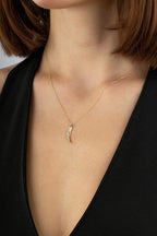 14K Ivory Motif Stone-Set Gold Necklace