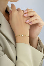 14K Reversible Eye Gold Bracelet