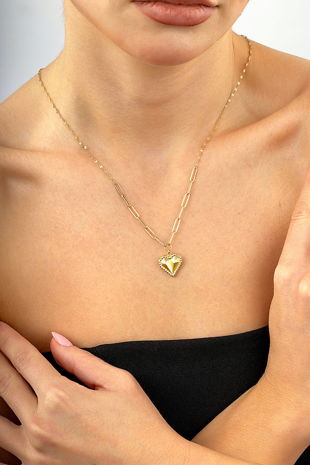 14K Heart Gold Necklace