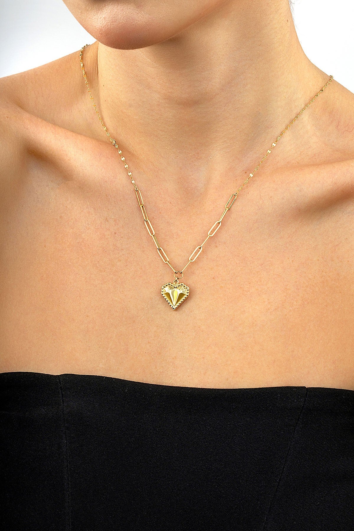 14K Heart Gold Necklace