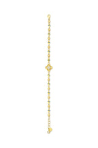 14K Blue Striped Modern Floral Gold Bracelet