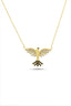 14K Stone-Set Phoenix Bird Necklace