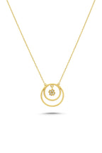14K Clover Gold Hoop Necklace
