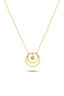 14K Clover Gold Hoop Necklace