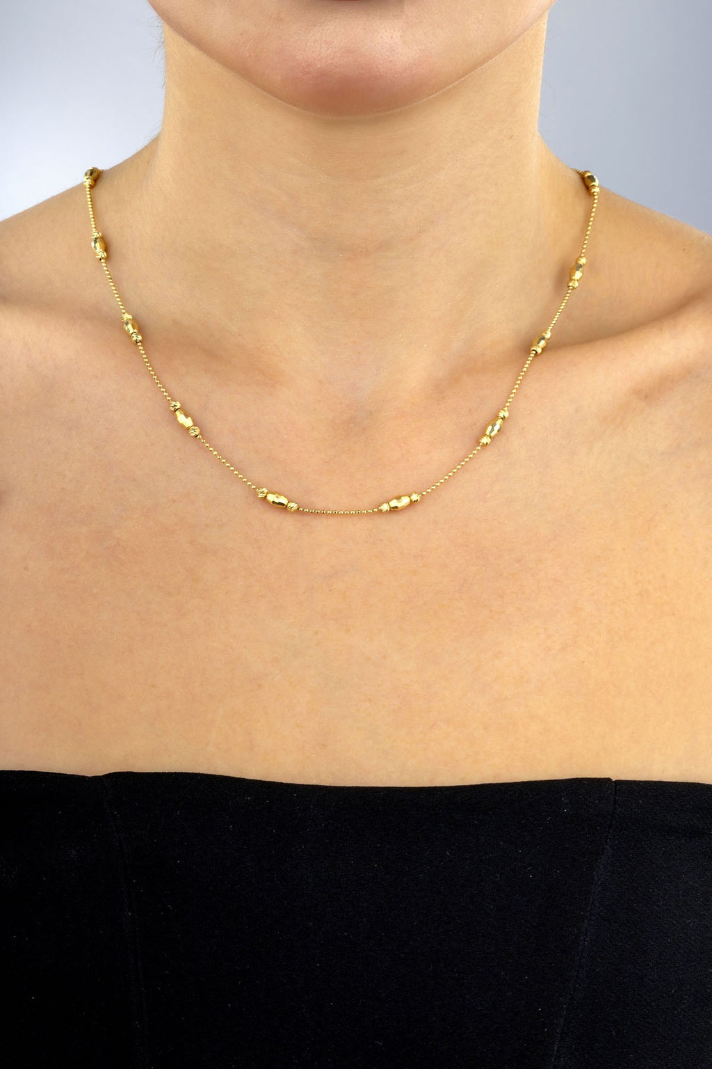 14K Bead Gold Necklace