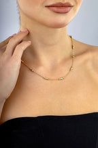14K Bead Gold Necklace