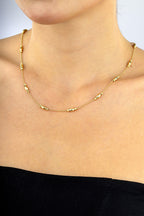 14K Bead Gold Necklace