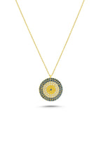 14K Stone-Set Round Gold Necklace