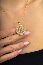 14K Stone-Set Gold Necklace