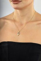 14K Stone-Set Enamel Gold Necklace