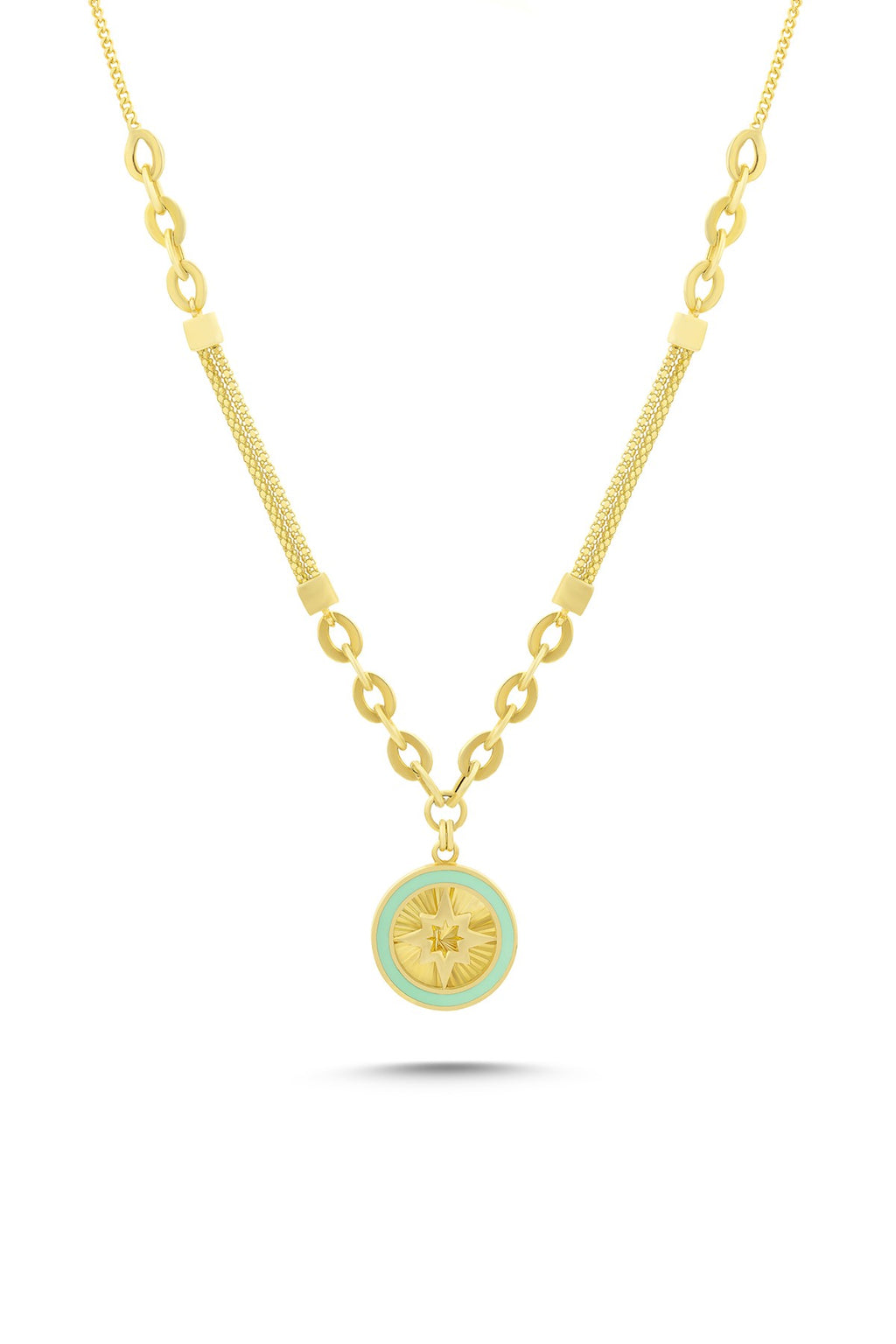 14K Enamel Gold Necklace