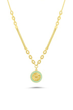 14K Enamel Gold Necklace