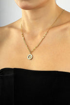 14K Enamel Gold Necklace