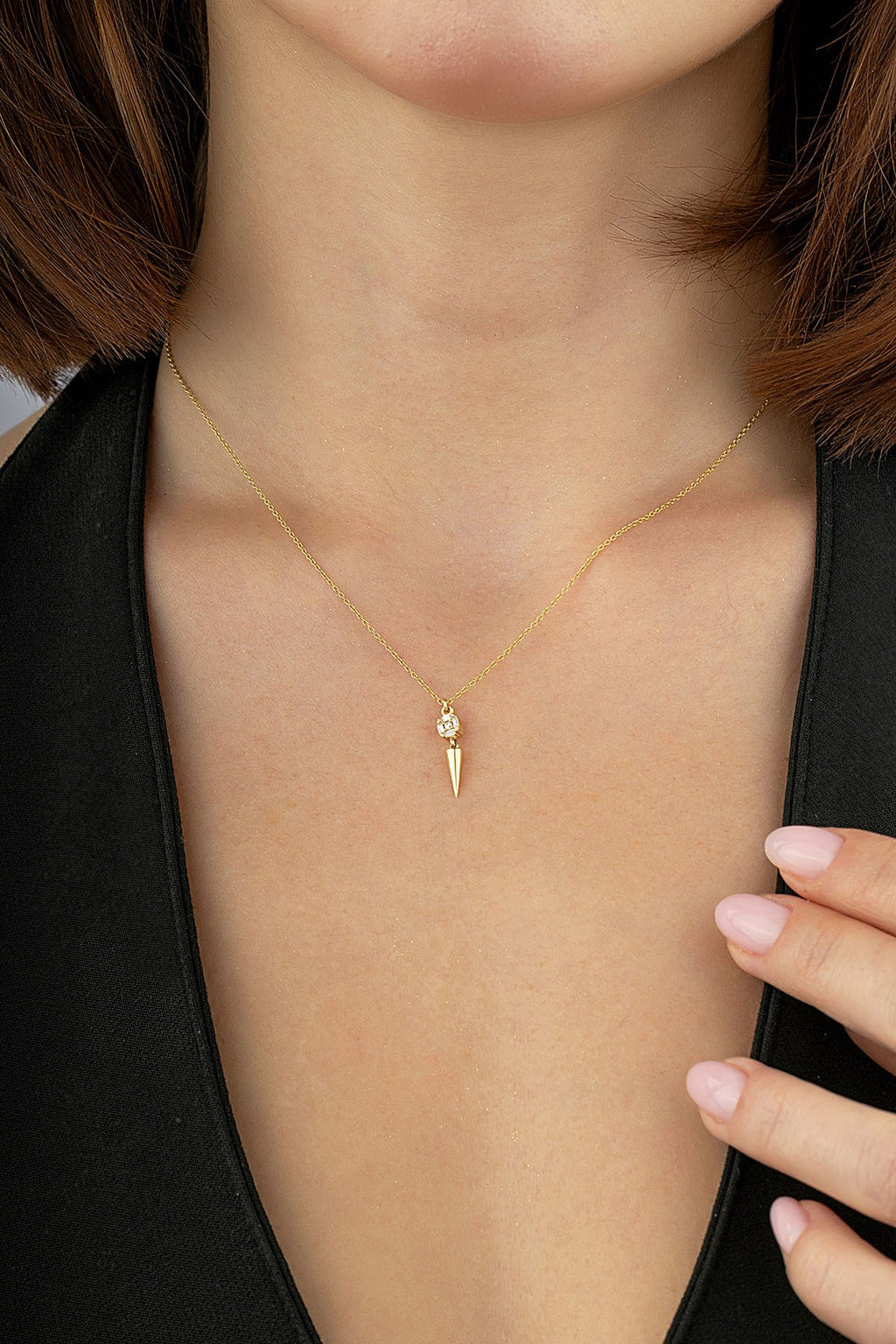 14K Stone-Set Gold Necklace