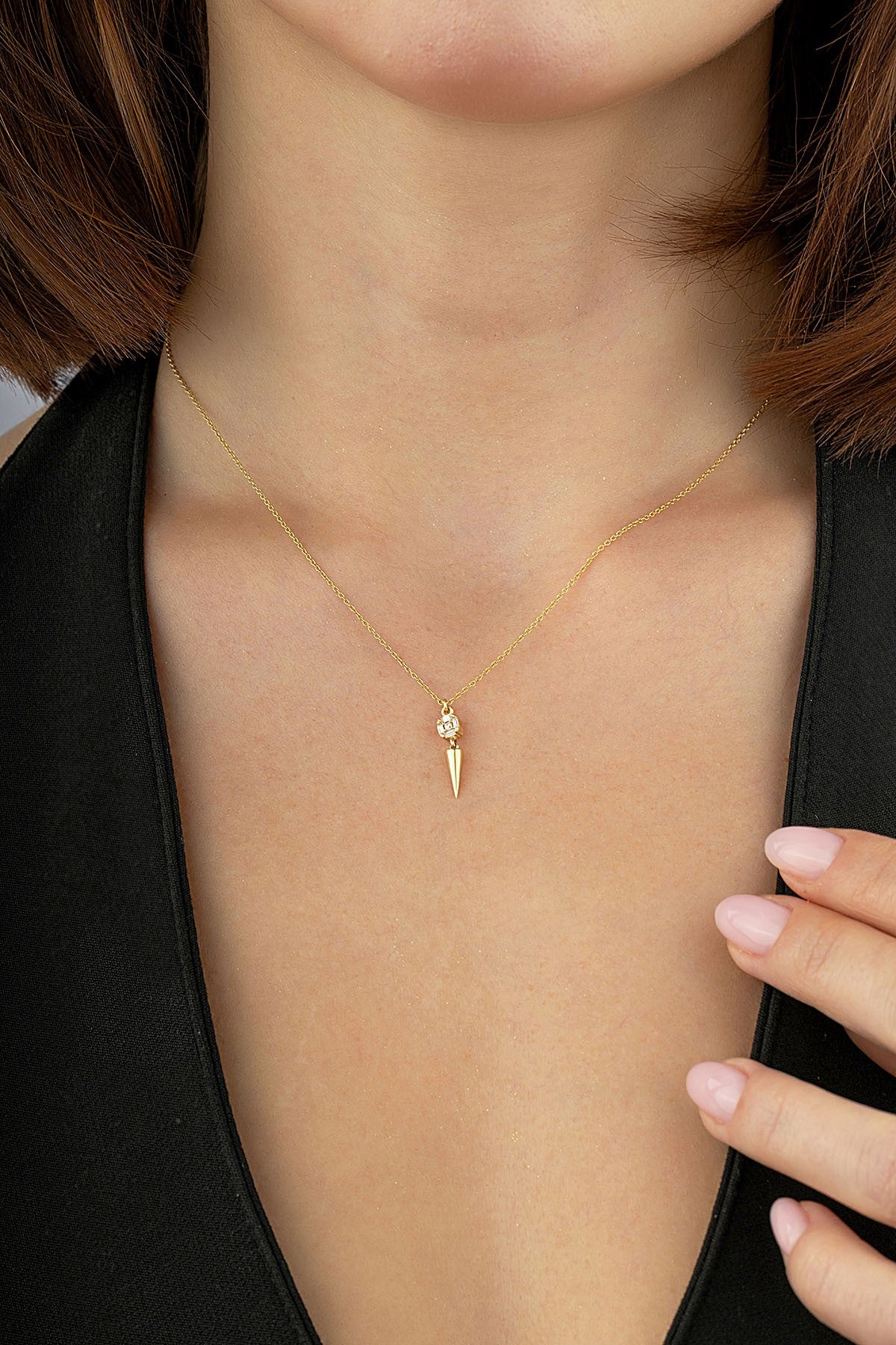 14K Stone-Set Gold Necklace