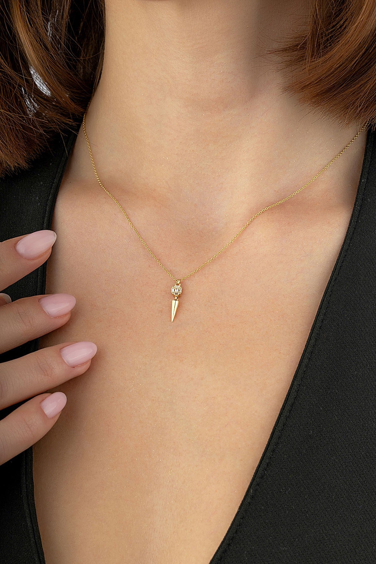 14K Stone-Set Gold Necklace