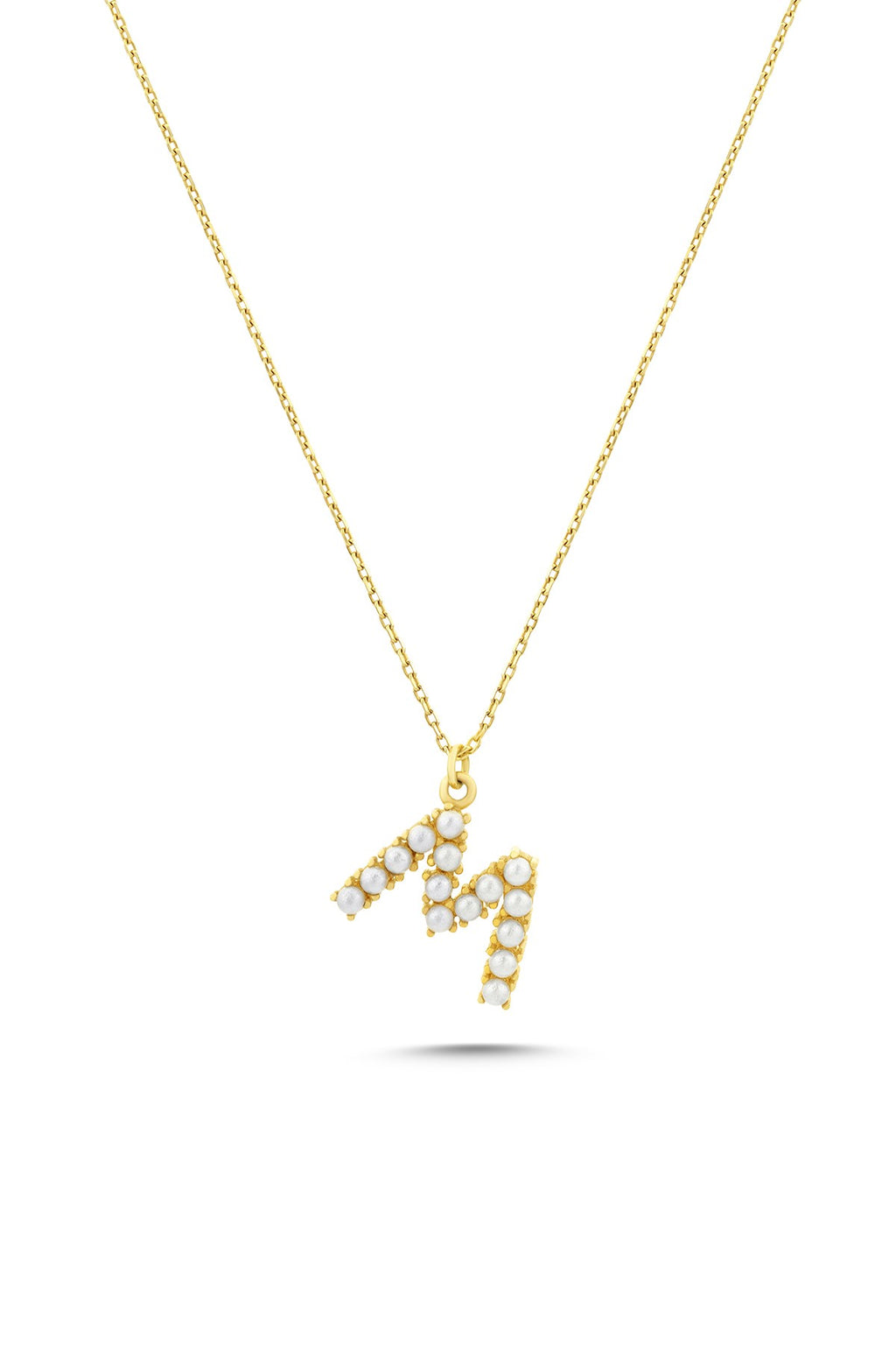 14K Stone-Set M Letteri Gold Necklace
