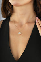 14K Stone-Set M Letteri Gold Necklace