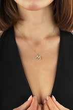 14K Stone-Set M Letteri Gold Necklace
