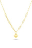 14K Heart Paperclip Gold Necklace