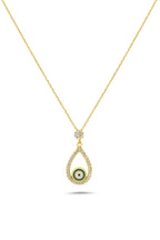 14K Stone-Set Evil Eye Beaded Gold Necklace