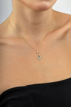 14K Stone-Set Evil Eye Beaded Gold Necklace