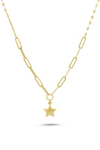 14K Paperclip Star Gold Necklace