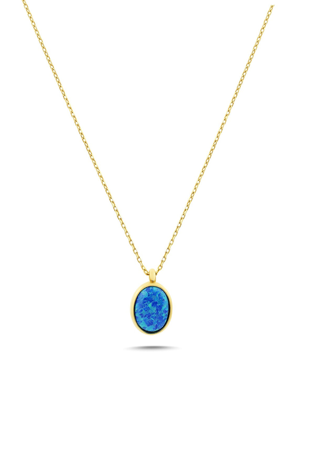 14K Blue Stone-Set Gold Necklace
