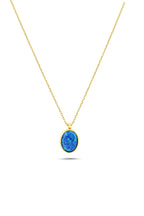 14K Blue Stone-Set Gold Necklace