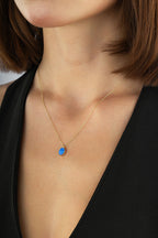14K Blue Stone-Set Gold Necklace