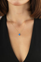 14K Blue Stone-Set Gold Necklace