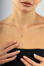 14K Stone-Set Enamel Gold Necklace