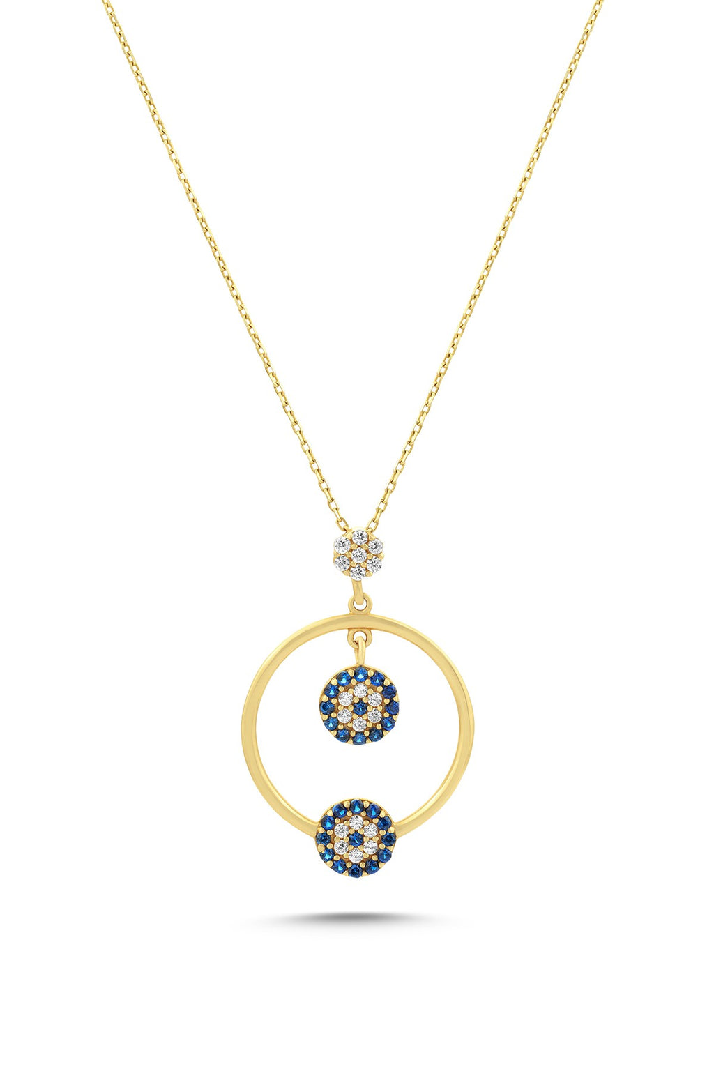 14K Stone-Set Drop Gold Necklace