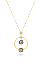 14K Stone-Set Drop Gold Necklace