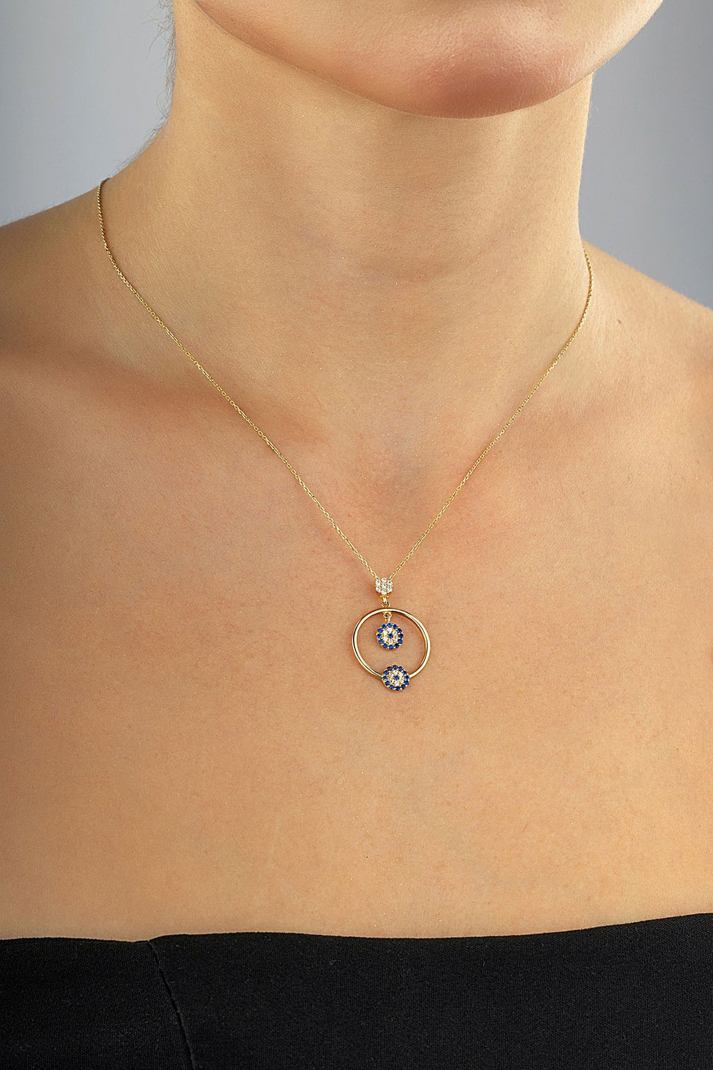 14K Stone-Set Drop Gold Necklace