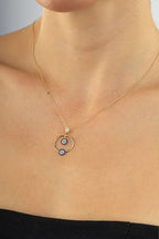 14K Stone-Set Drop Gold Necklace